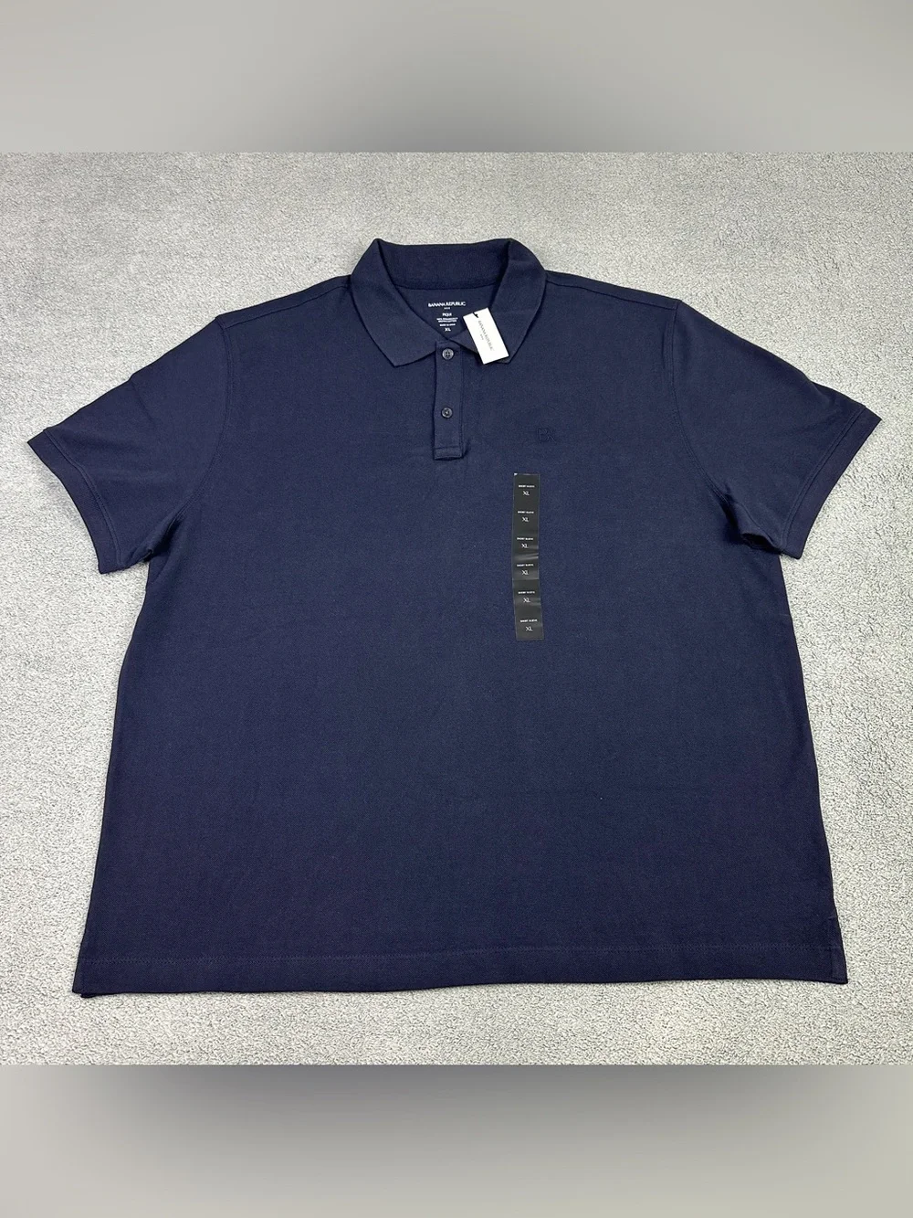 Lot of 2 Banana Republic Pique Polo Shirt Mens XL Green Navy Organic Cotton NEW